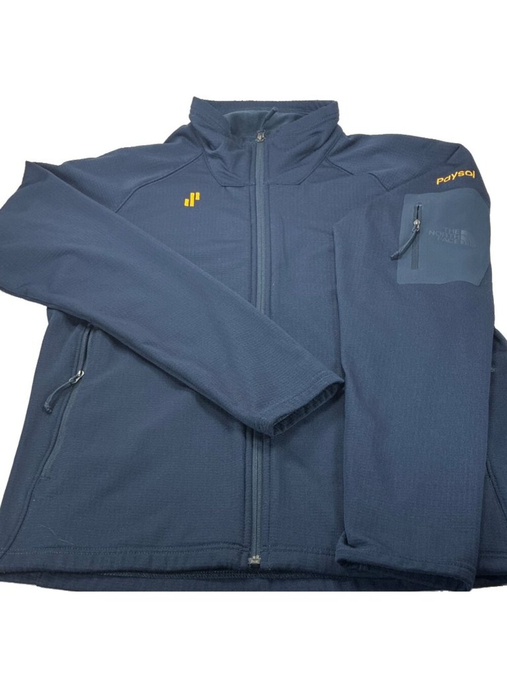 The North Face Mens M Grid Fleece Full Zip Jacket Tech Pocket Steel Blue